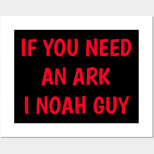 Funny Fishing Noah Ark Boat Christian Pun Text Posters and Art